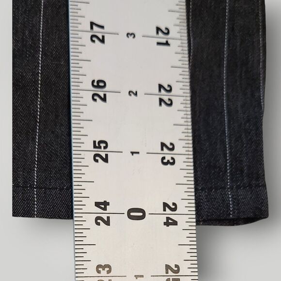 Ashley Stewart Women's 24 Navy White Striped STRETCH Long Sleeve Blazer Jacket - Picture 9 of 10